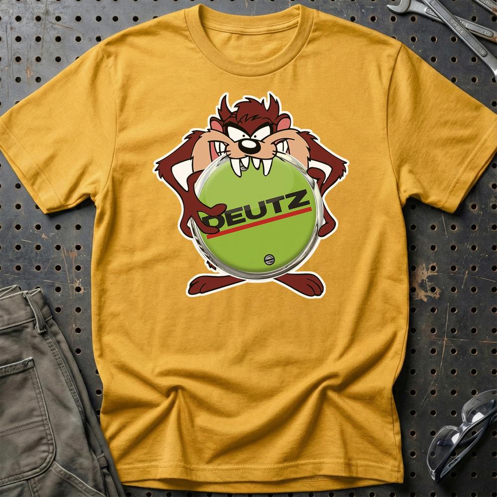 Deutz TAZ Unisex T-Shirt , Bomuld-Beklædning-Deutz-Guld-S-Garage Culture Shop- garage - man cave - merchandise