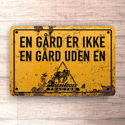 Dieselross En Gård Er Ikke En Gård Uden En Dieselross Skilte, Musemåtte, Dørmåtte , Plakat-Skilte-Dieselross-Garage Culture Shop- garage - man cave - merchandise