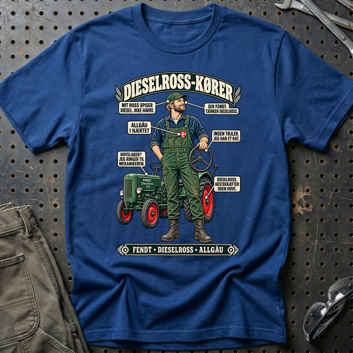 
Dieselross-Kører T-Shirt – Blå Royal