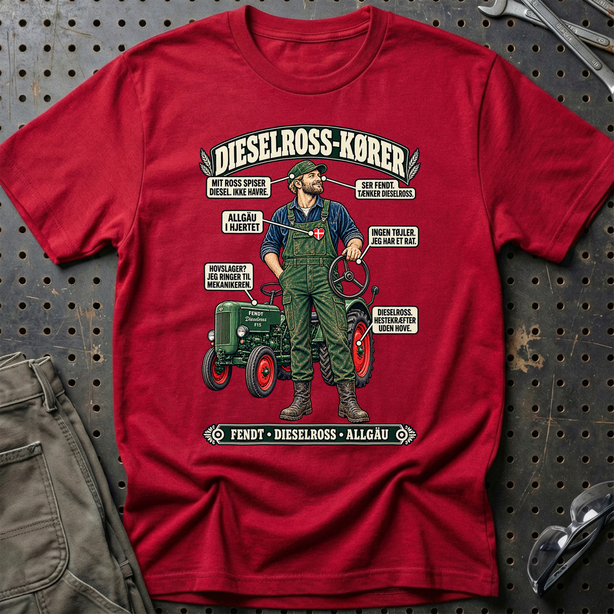 
Dieselross-Kører T-Shirt – Rød