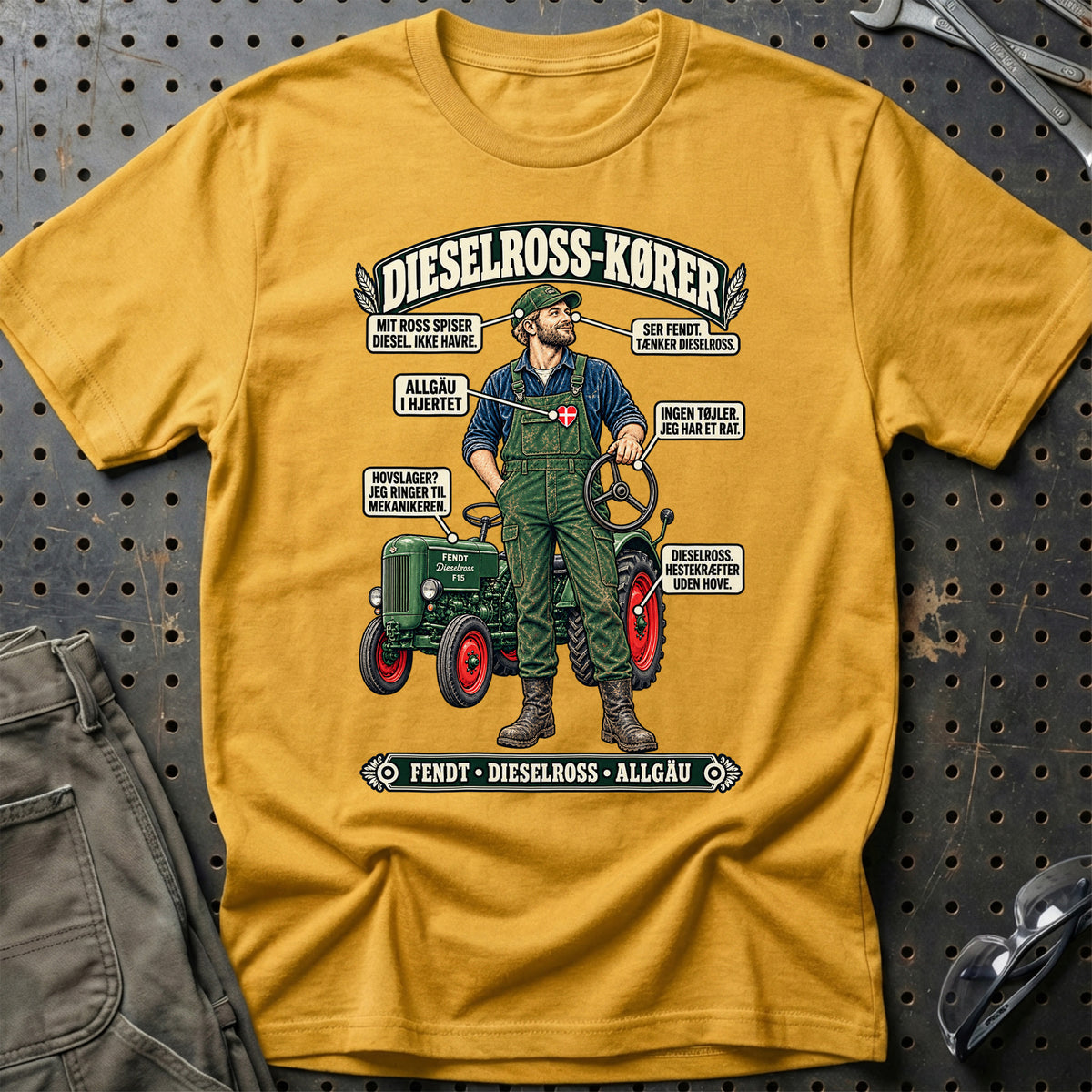 
Dieselross-Kører T-Shirt – Guld