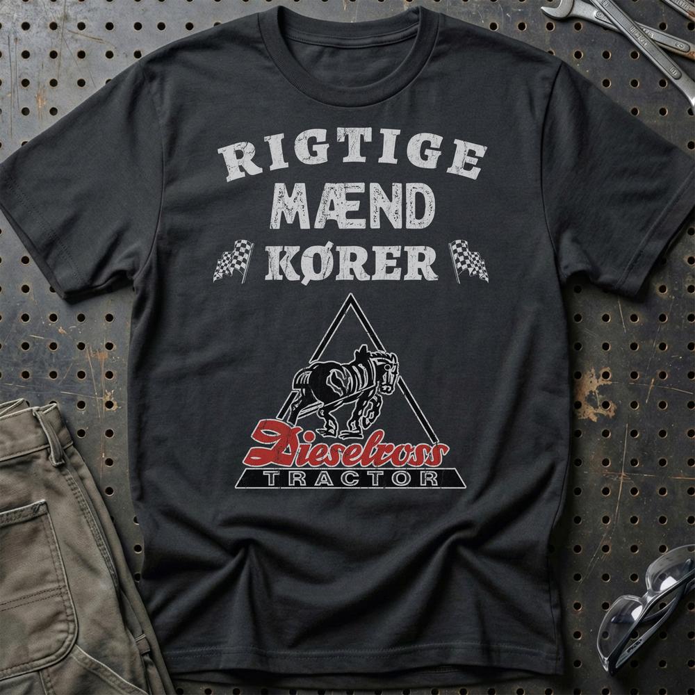 Dieselross Rigtige Mænd Kører T-Shirt-Beklædning-Dieselross-Sort-S-Garage Culture Shop- garage - man cave - merchandise