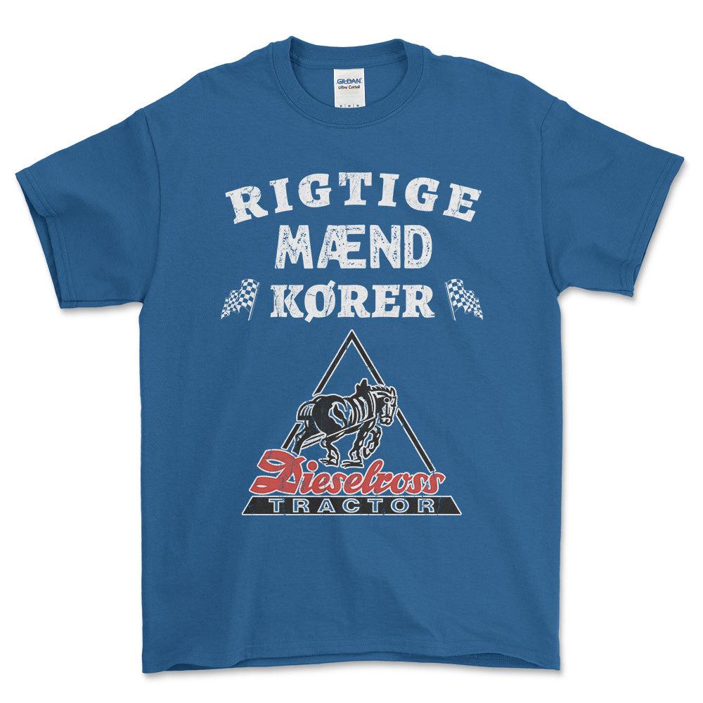 Dieselross Rigtige Mænd Kører - Unisex T-Shirt , Bomuld-Beklædning-Dieselross-Blå Royal-S-Forside-Garage Culture Shop- garage - man cave - merchandise