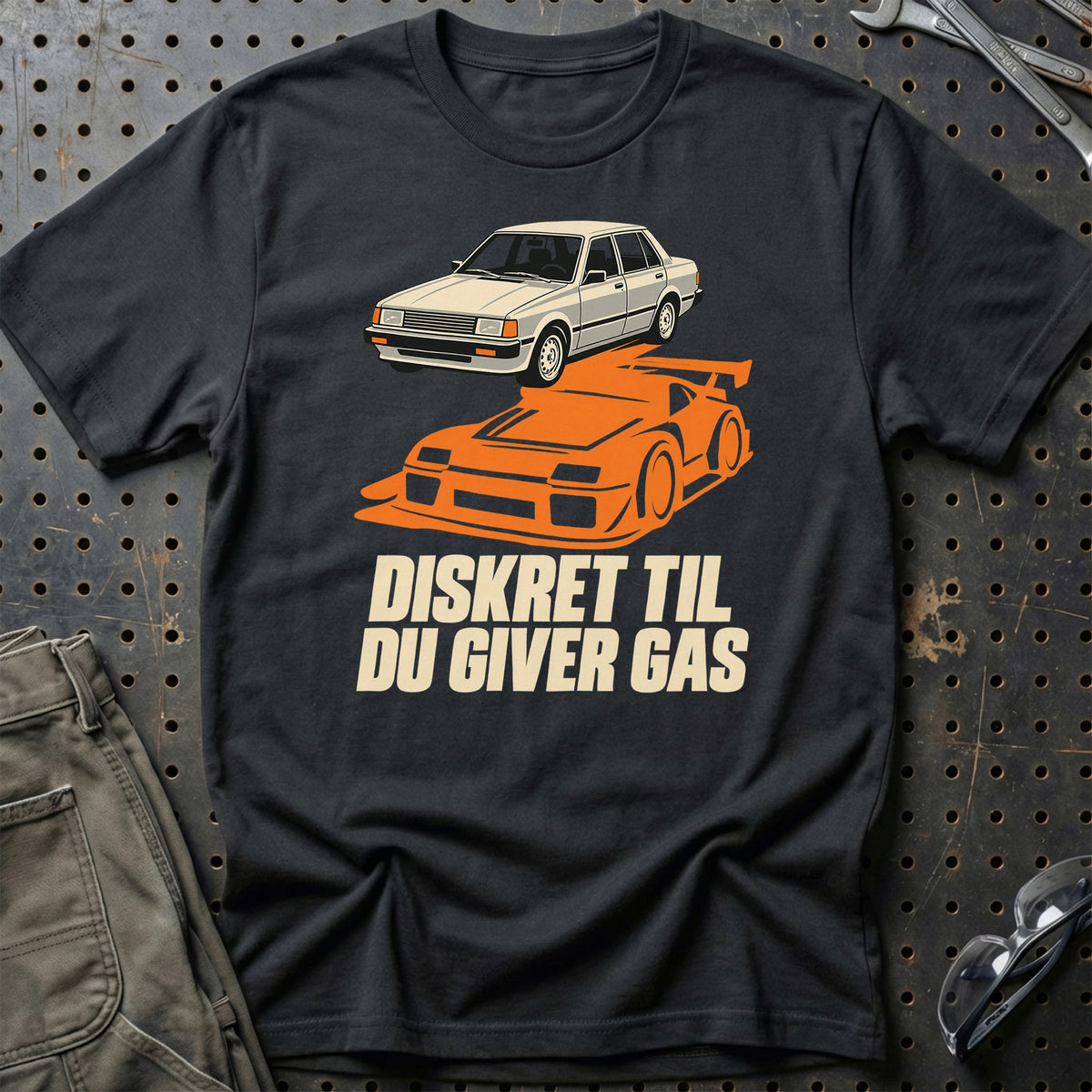 
Diskret til du giver gas – Unisex T-Shirt – Sort