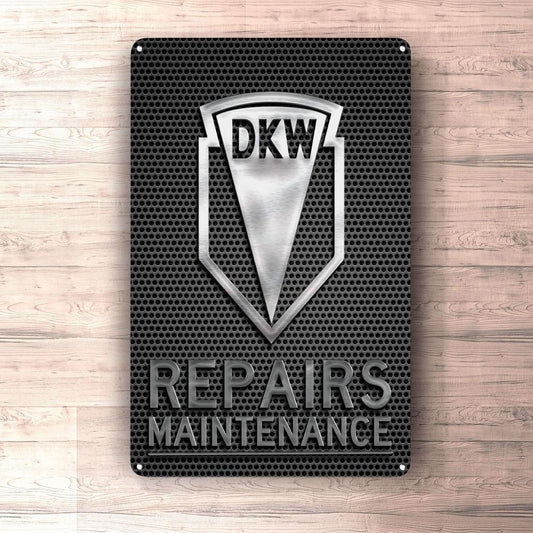 Dkw Repairs Maintenance Skilte, Musemåtte, Dørmåtte , Plakat-Skilte-DKW-Garage Culture Shop- garage - man cave - merchandise