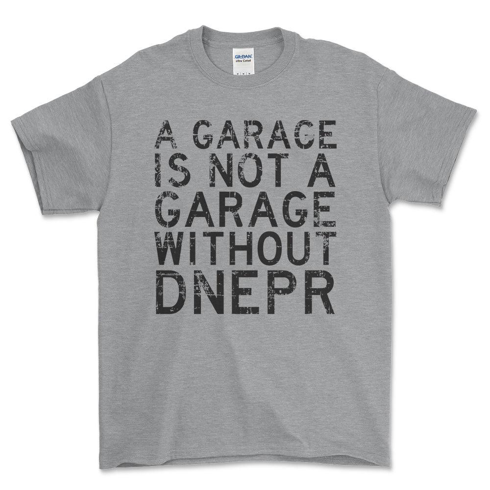Dnepr - A Garage Is Not A Garage Without Dnepr - Unisex T-Shirt , Bomuld-Beklædning-Dnepr-Grå Sport-S-Forside-Garage Culture Shop- garage - man cave - merchandise