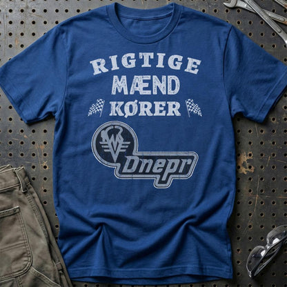 Dnepr Rigtige Mænd Kører - Unisex T-Shirt , Bomuld-Beklædning-Dnepr-Blå Royal-S-Garage Culture Shop- garage - man cave - merchandise