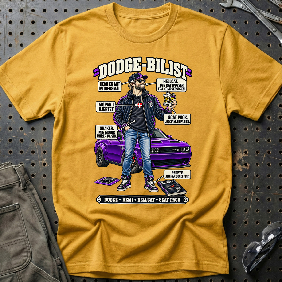 
Dodge-Bilist T-Shirt – Guld