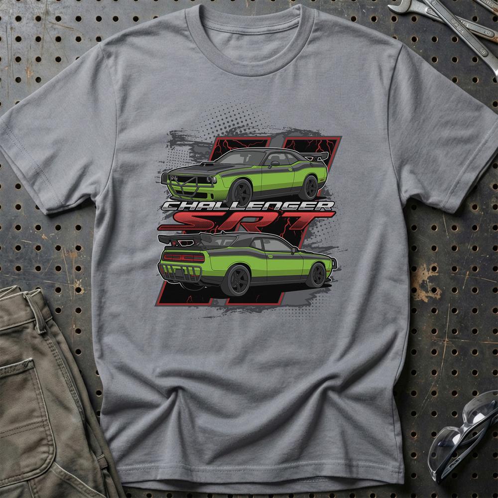 Dodge Challanger SRT Fast And Furios Cars T-Shirt-Beklædning-Dodge-Grå Sport-S-Garage Culture Shop- garage - man cave - merchandise