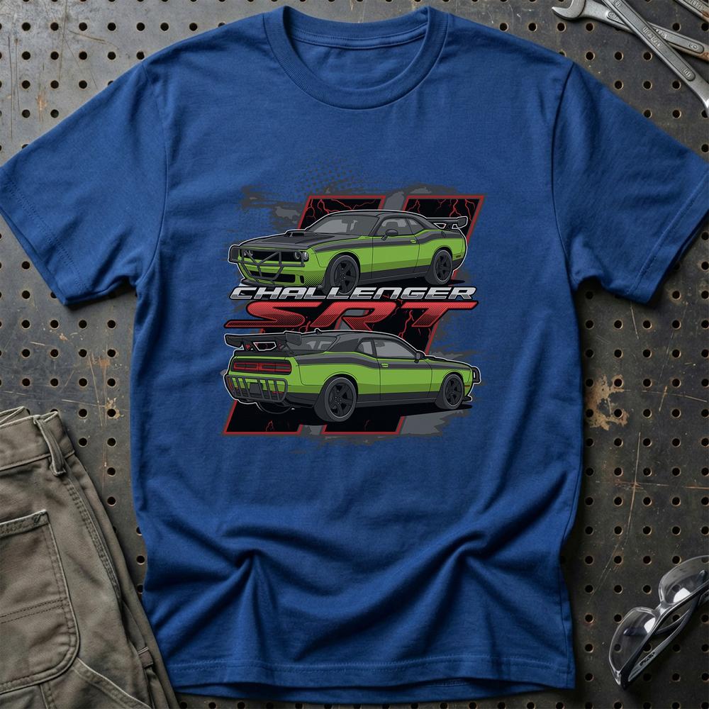 Dodge Challanger SRT Fast And Furios Cars T-Shirt-Beklædning-Dodge-Blå Royal-S-Garage Culture Shop- garage - man cave - merchandise