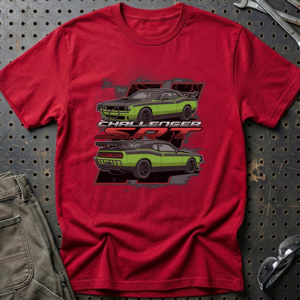 Dodge Challanger SRT Fast And Furios Cars T-Shirt-Beklædning-Dodge-Rød-S-Garage Culture Shop- garage - man cave - merchandise