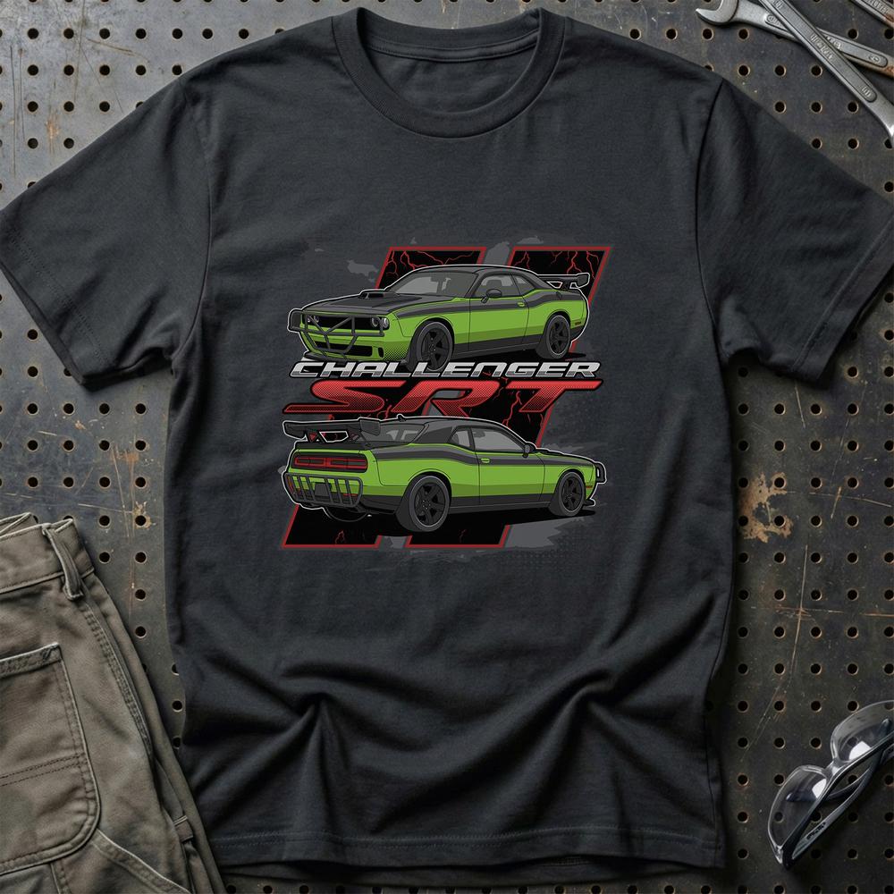 Dodge Challanger SRT Fast And Furios Cars T-Shirt-Beklædning-Dodge-Sort-S-Garage Culture Shop- garage - man cave - merchandise