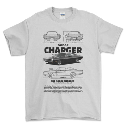 Dodge Charger 1970 - Unisex T-Shirt , Bomuld-Beklædning-Dodge-Hvid-S-Forside-Garage Culture Shop- garage - man cave - merchandise