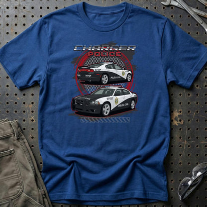 Dodge Charger Police Fast And Furios Cars - Unisex T-Shirt-Beklædning-Dodge-Blå Royal-S-Garage Culture Shop- garage - man cave - merchandise