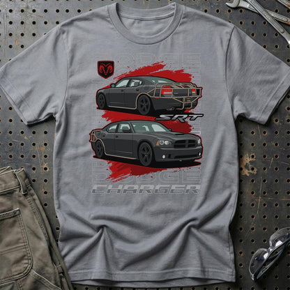 Dodge Charger SRT Fast And Furios Cars - Unisex T-Shirt-Beklædning-Dodge-Grå Sport-S-Garage Culture Shop- garage - man cave - merchandise