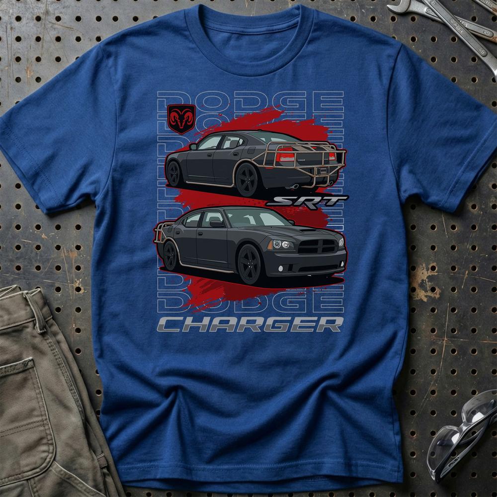 Dodge Charger SRT Fast And Furios Cars - Unisex T-Shirt-Beklædning-Dodge-Blå Royal-S-Garage Culture Shop- garage - man cave - merchandise