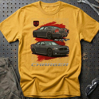 Dodge Charger SRT Fast And Furios Cars - Unisex T-Shirt-Beklædning-Dodge-Guld-S-Garage Culture Shop- garage - man cave - merchandise