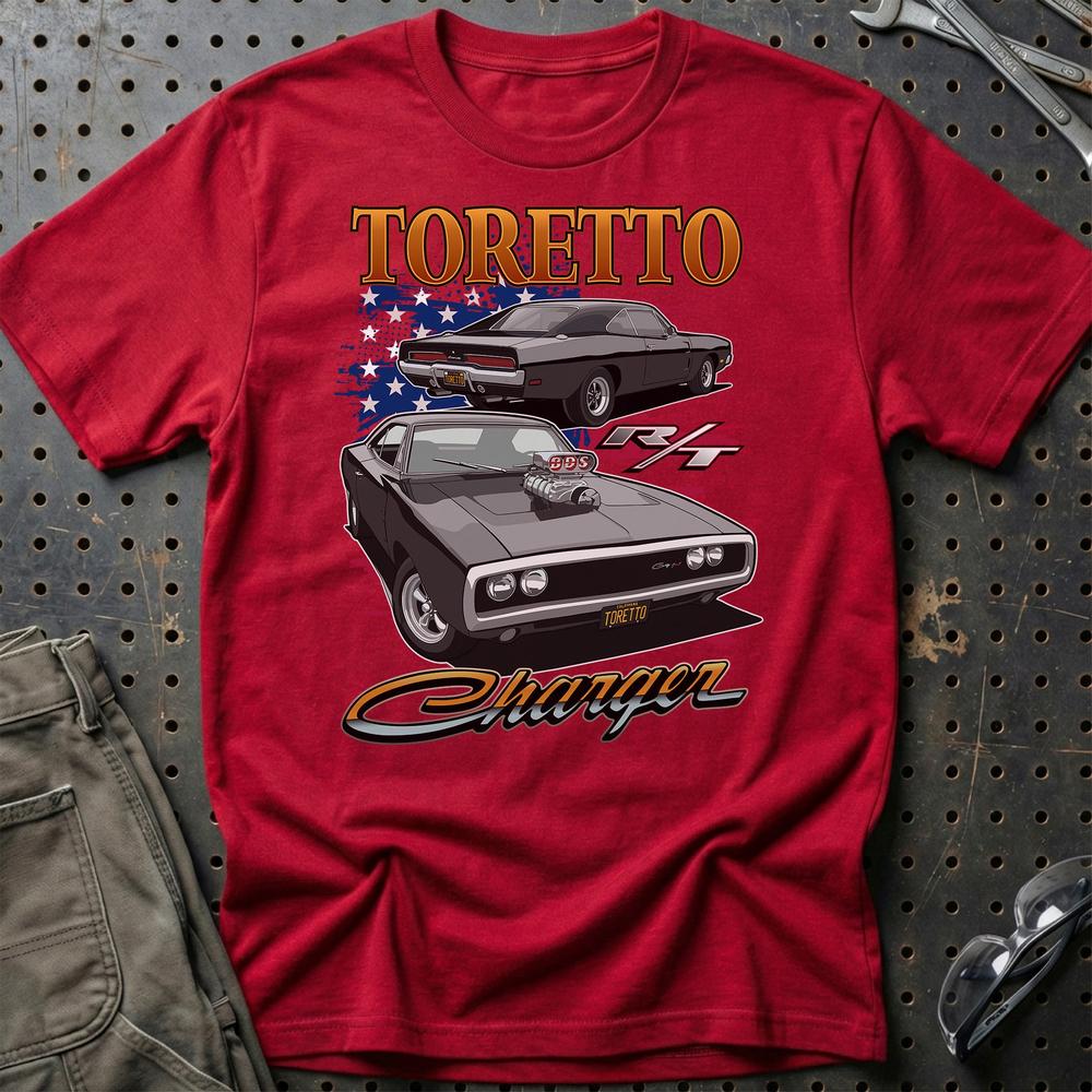 Dodge Charger Toretto Fast And Furios Cars - Unisex T-Shirt-Beklædning-Dodge-Rød-S-Garage Culture Shop- garage - man cave - merchandise