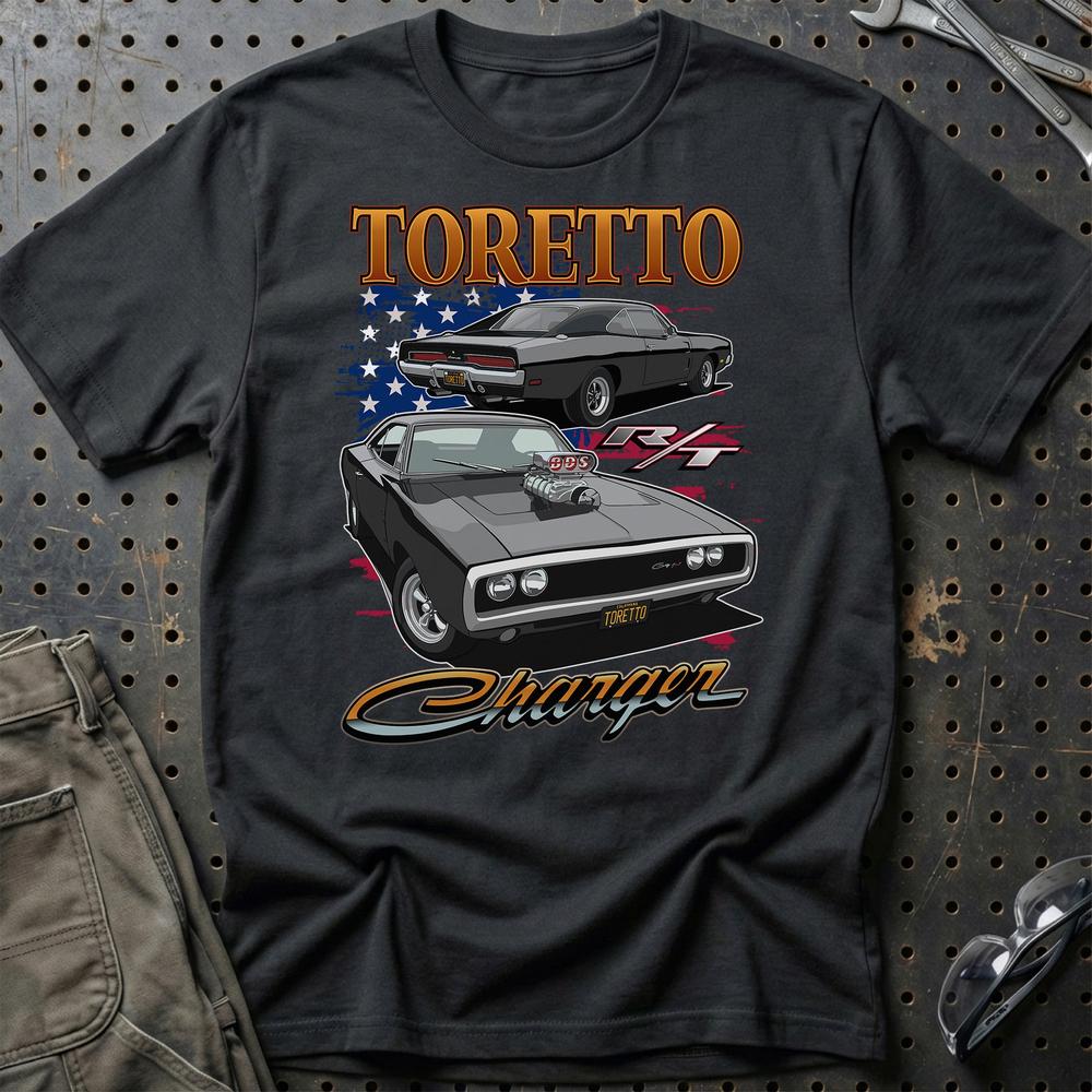Dodge Charger Toretto Fast And Furios Cars - Unisex T-Shirt-Beklædning-Dodge-Sort-S-Garage Culture Shop- garage - man cave - merchandise