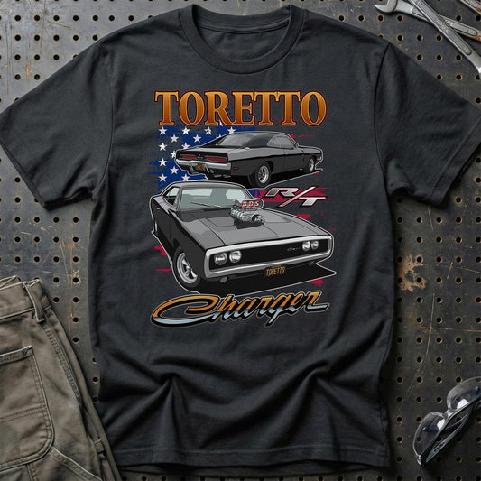 Dodge Charger Toretto Fast And Furios Cars - Unisex T-Shirt-Beklædning-Dodge-Sort-S-Garage Culture Shop- garage - man cave - merchandise