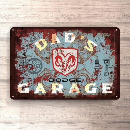 Dodge Dads Garage Vintage Skilte, Musemåtte, Dørmåtte , Plakat-Skilte-Dodge-Garage Culture Shop- garage - man cave - merchandise