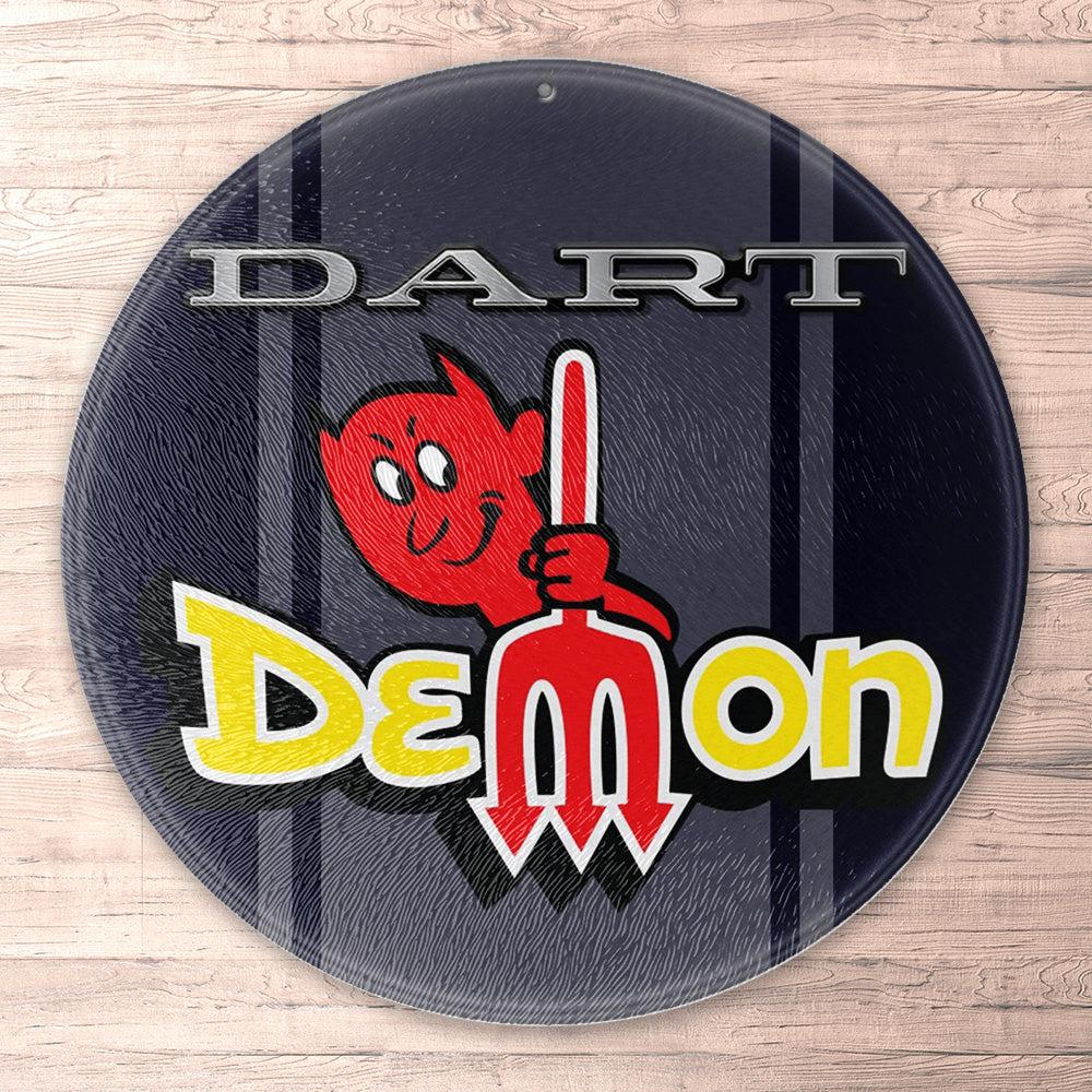 Dodge Dart Demon 1971 Runde Skilte , Musemåtte Rundt , Kop Underlag, Underlagssæt-Runde Skilte-Dodge-Garage Culture Shop- garage - man cave - merchandise