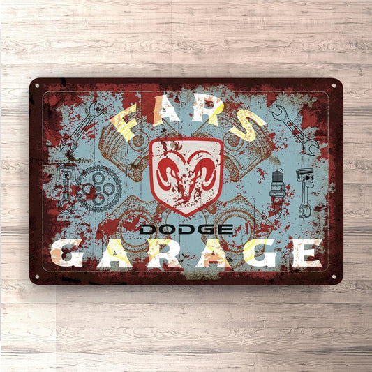 Dodge Fars Garage Vintage Skilte, Musemåtte, Dørmåtte-Skilte-Dodge-Garage Culture Shop- garage - man cave - merchandise