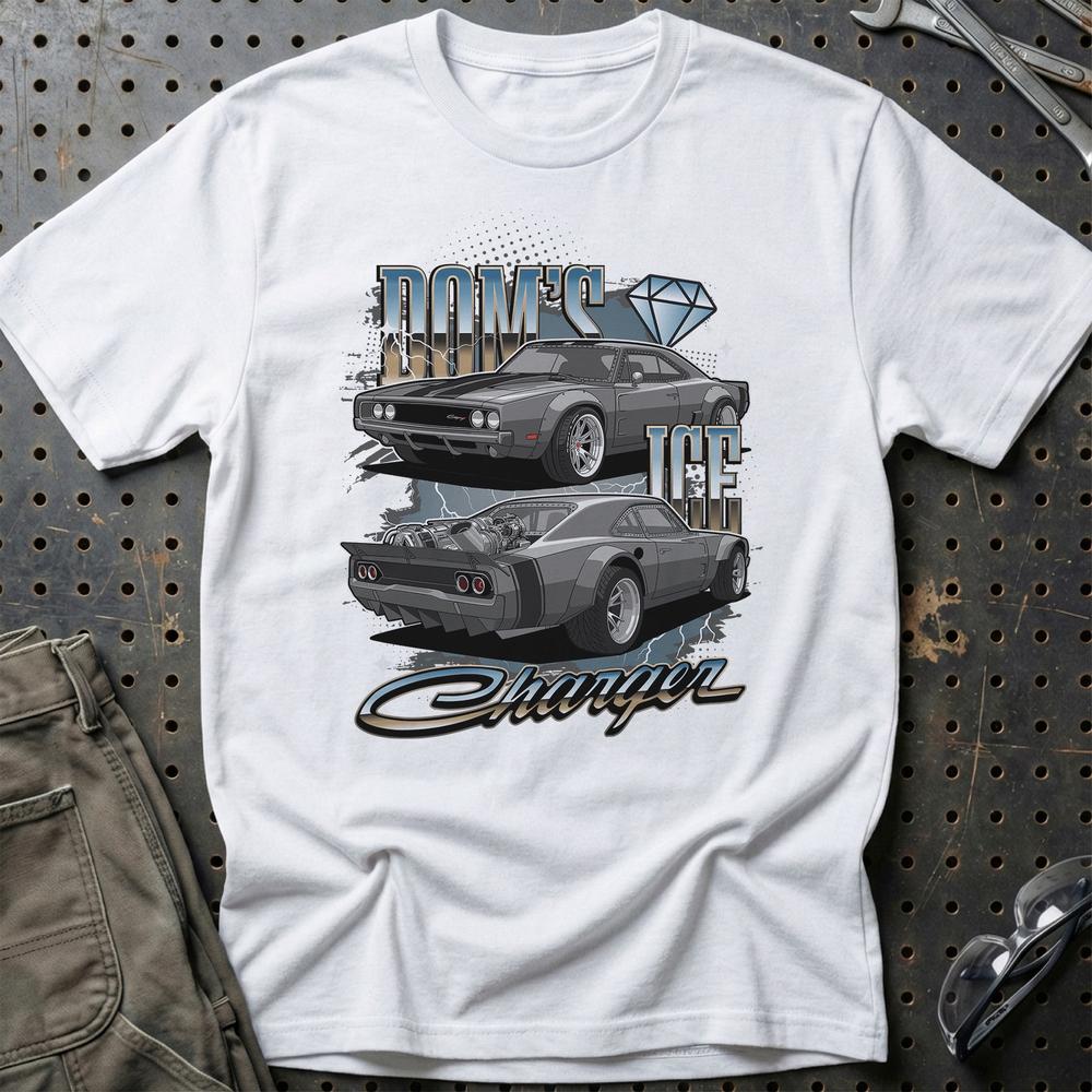 Dodge Ice Charger Fast And Furios Cars - Unisex T-Shirt-Beklædning-Dodge-Hvid-S-Garage Culture Shop- garage - man cave - merchandise