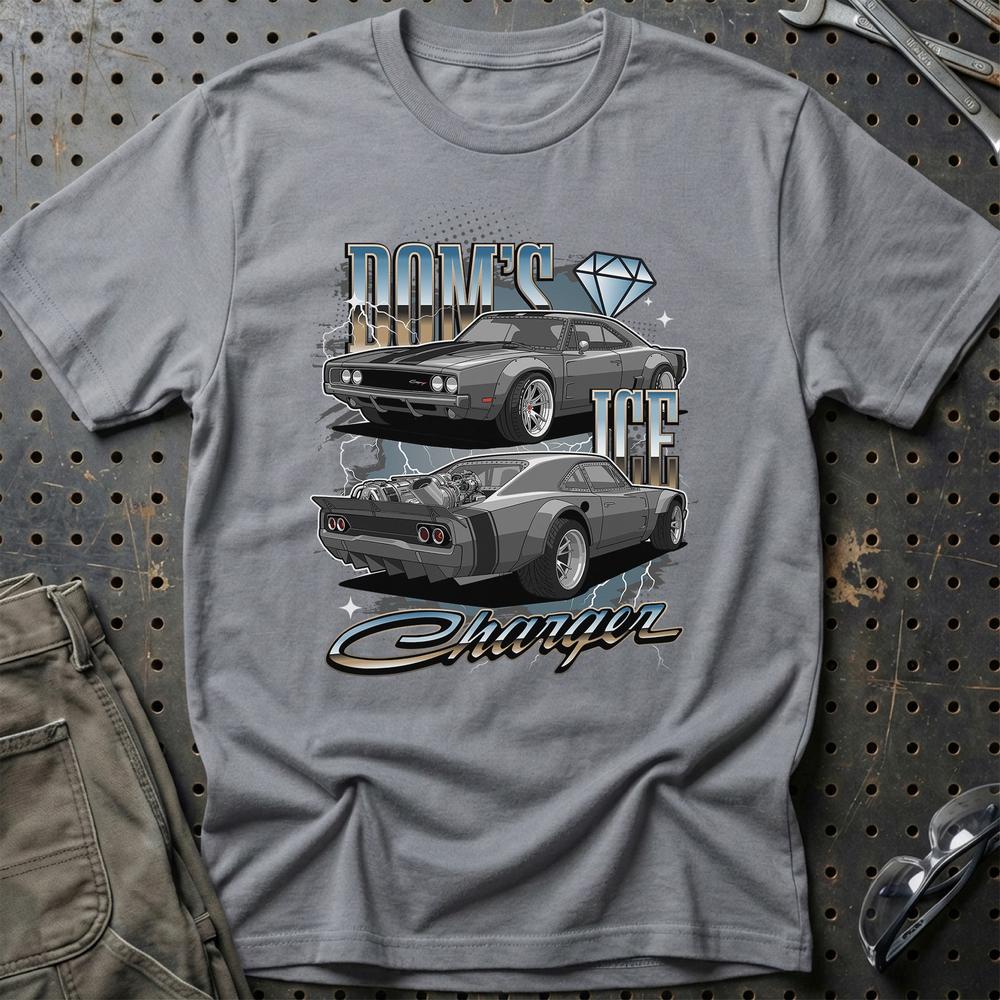 Dodge Ice Charger Fast And Furios Cars - Unisex T-Shirt-Beklædning-Dodge-Grå Sport-S-Garage Culture Shop- garage - man cave - merchandise
