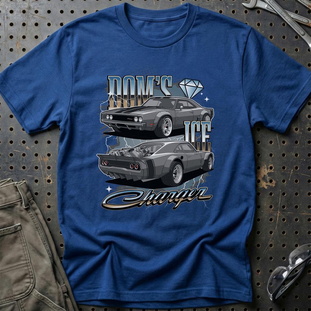 Dodge Ice Charger Fast And Furios Cars - Unisex T-Shirt-Beklædning-Dodge-Blå Royal-S-Garage Culture Shop- garage - man cave - merchandise