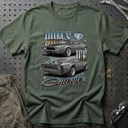 Dodge Ice Charger Fast And Furios Cars - Unisex T-Shirt-Beklædning-Dodge-Grøn Militær-S-Garage Culture Shop- garage - man cave - merchandise