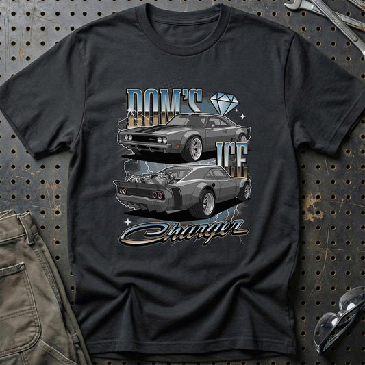 Dodge Ice Charger Fast And Furios Cars - Unisex T-Shirt-Beklædning-Dodge-Sort-S-Garage Culture Shop- garage - man cave - merchandise