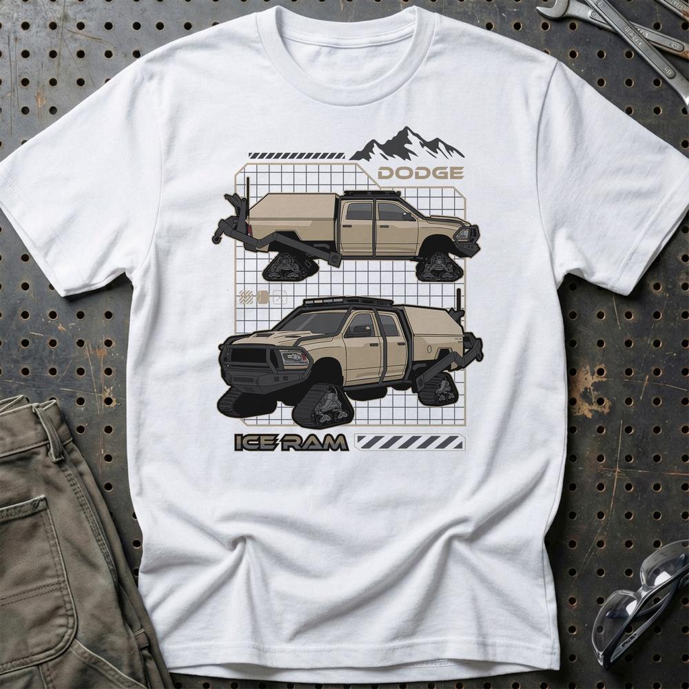 Dodge Ice Ram Fast And Furios Cars - Unisex T-Shirt-Beklædning-Dodge-Hvid-S-Garage Culture Shop- garage - man cave - merchandise