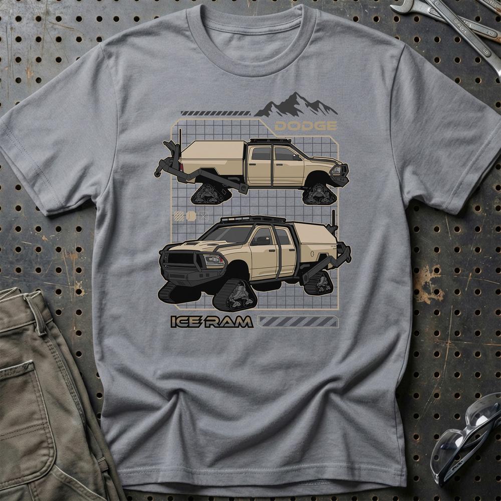 Dodge Ice Ram Fast And Furios Cars - Unisex T-Shirt-Beklædning-Dodge-Grå Sport-S-Garage Culture Shop- garage - man cave - merchandise