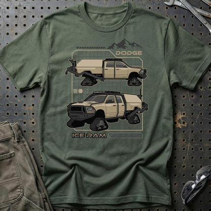 Dodge Ice Ram Fast And Furios Cars - Unisex T-Shirt-Beklædning-Dodge-Grøn Militær-S-Garage Culture Shop- garage - man cave - merchandise