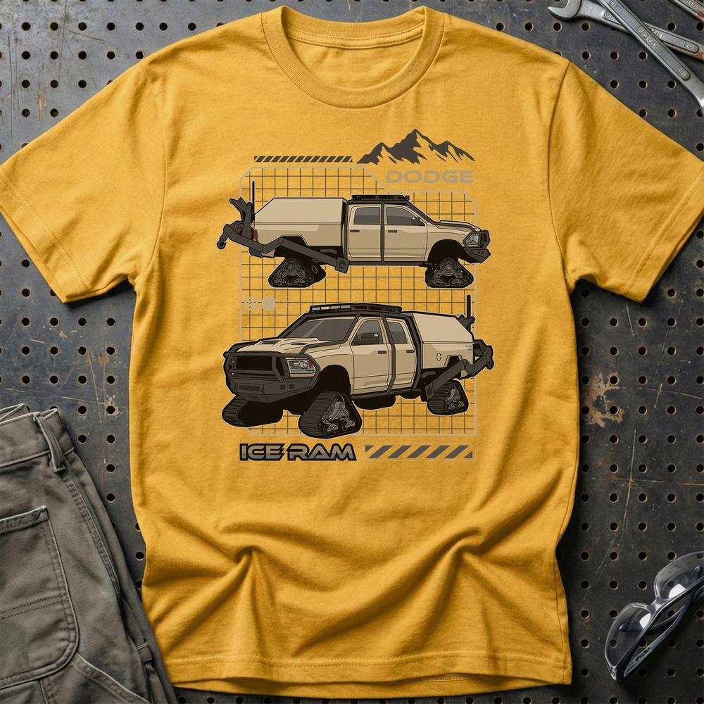 Dodge Ice Ram Fast And Furios Cars - Unisex T-Shirt-Beklædning-Dodge-Guld-S-Garage Culture Shop- garage - man cave - merchandise