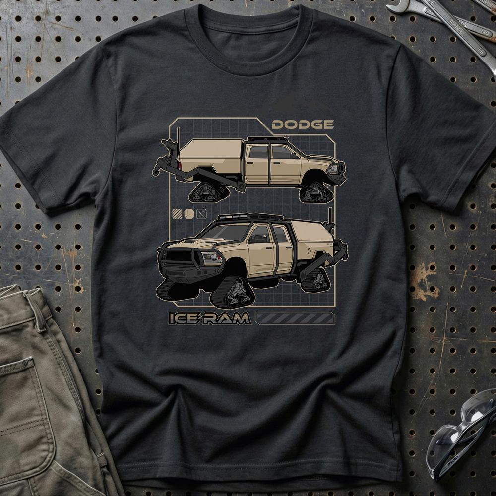 Dodge Ice Ram Fast And Furios Cars - Unisex T-Shirt-Beklædning-Dodge-Sort-S-Garage Culture Shop- garage - man cave - merchandise