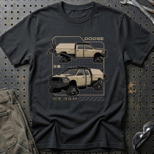 Dodge Ice Ram Fast And Furios Cars - Unisex T-Shirt-Beklædning-Dodge-Sort-S-Garage Culture Shop- garage - man cave - merchandise