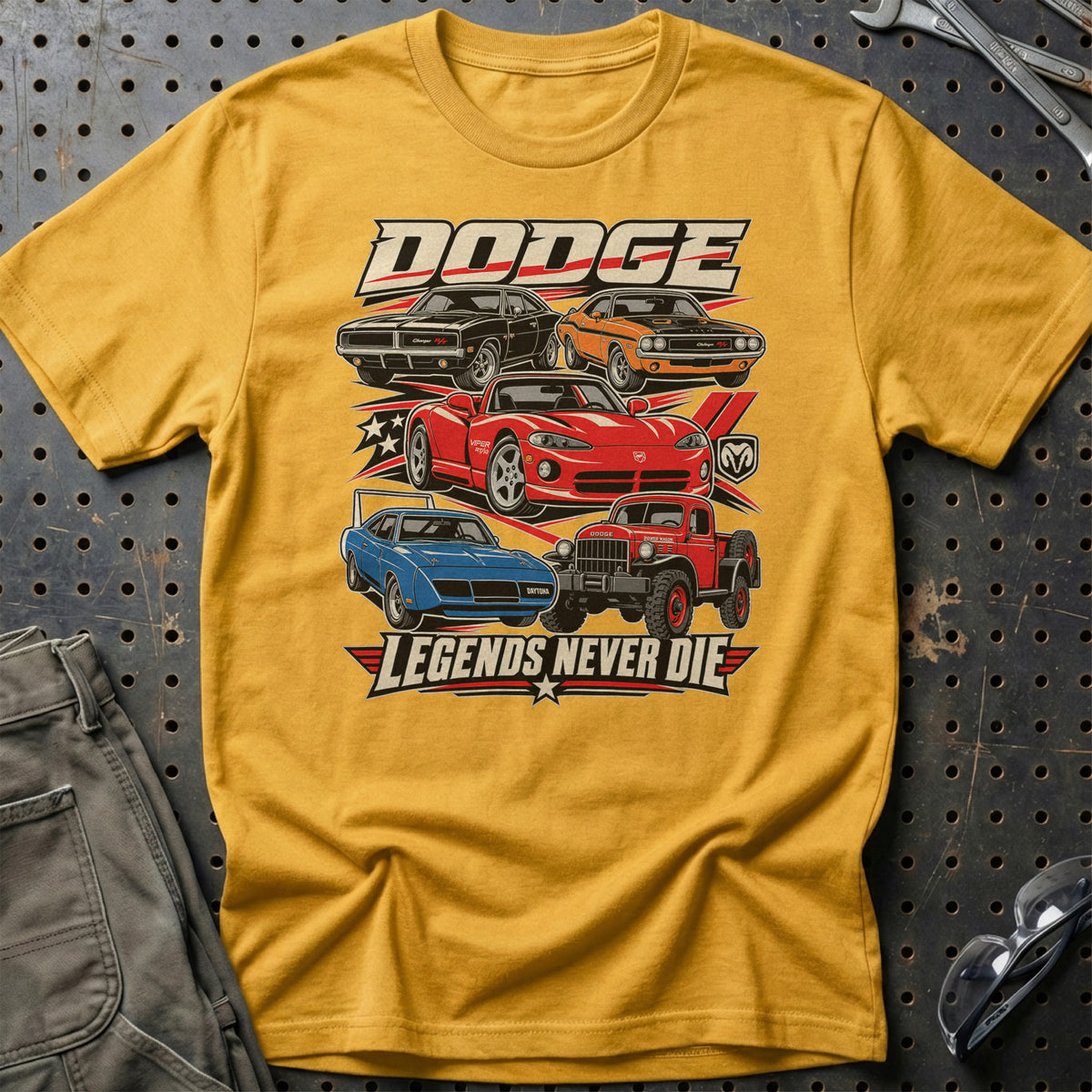 
Produktbillede af Dodge Legends Never Die T-Shirt