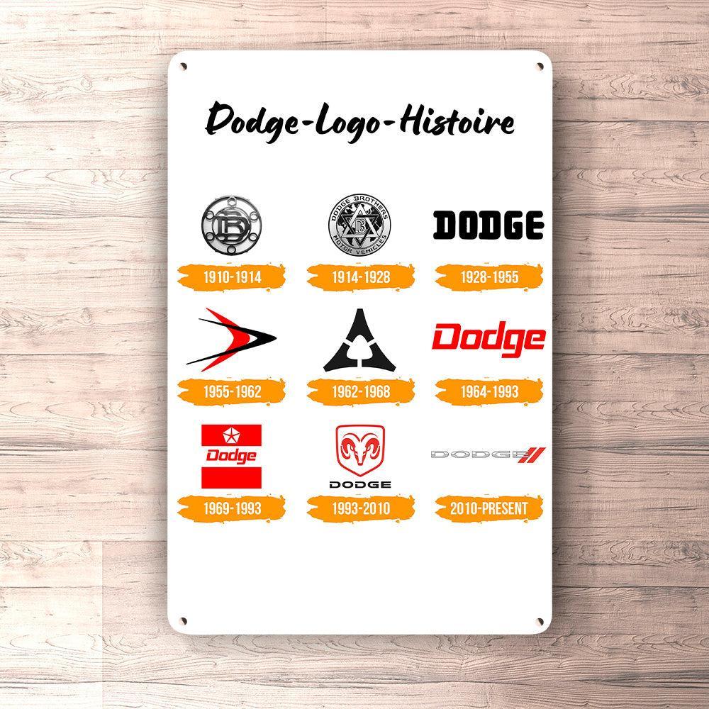 Dodge Logo Histoire Skilte, Musemåtte, Dørmåtte , Plakat-Skilte-Dodge-Garage Culture Shop- garage - man cave - merchandise