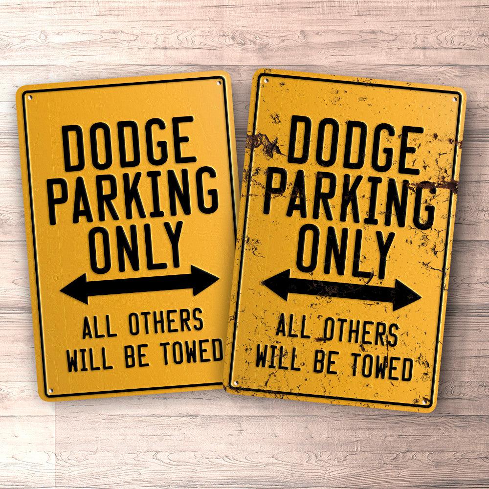 Dodge Parking Only Skilte, Musemåtte, Dørmåtte-Parking skilte-Dodge-Garage Culture Shop- garage - man cave - merchandise