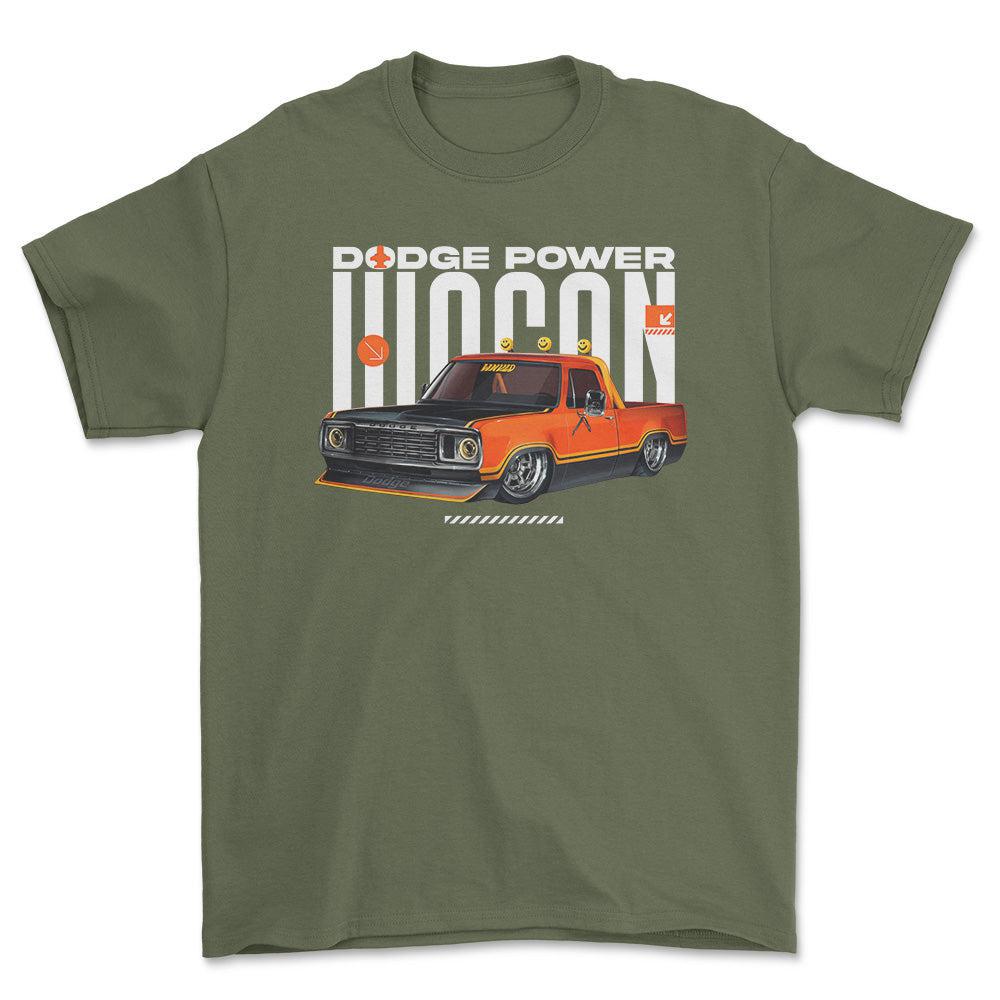 Dodge Power Wagon - Unisex T-Shirt , Bomuld-Beklædning-Dodge-Grøn Militær-S-Forside-Garage Culture Shop- garage - man cave - merchandise