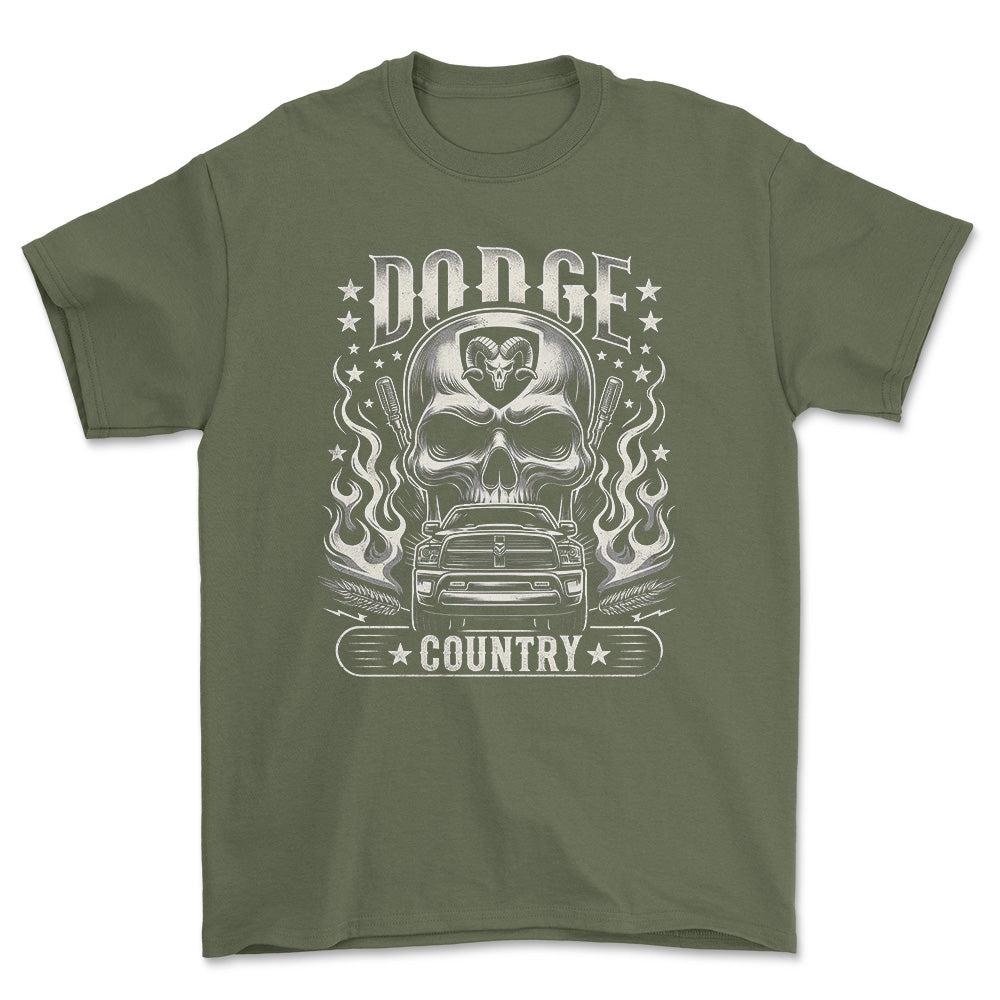 Dodge RAM - Dodge Country T-Shirt-Beklædning-Dodge-Grøn Militær-S-Garage Culture Shop- garage - man cave - merchandise