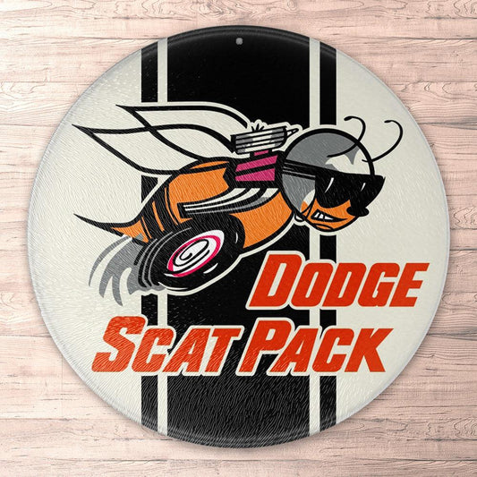 Dodge Scat Pack 1968 Runde Skilte , Musemåtte Rundt , Kop Underlag, Underlagssæt-Runde Skilte-Dodge-Garage Culture Shop- garage - man cave - merchandise