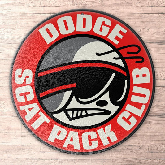 Dodge Scat Pack 1971 Runde Skilte , Musemåtte Rundt , Kop Underlag, Underlagssæt-Runde Skilte-Dodge-Garage Culture Shop- garage - man cave - merchandise