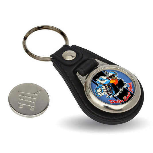 Dodge Scat Pack - Nøglering med Indkøbsvognsmønt – Metal & Kunstlæder-Nøglering-Dodge-Garage Culture Shop- garage - man cave - merchandise