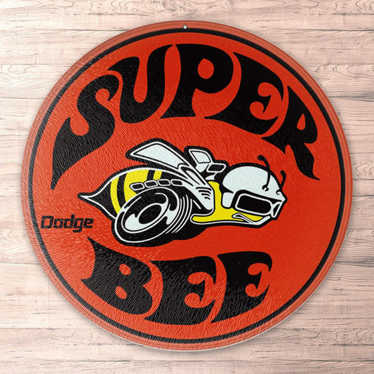 Dodge Super Bee, Runde Skilte , Musemåtte Rundt , Kop Underlag, Underlagssæt-Runde Skilte-Dodge-Garage Culture Shop- garage - man cave - merchandise