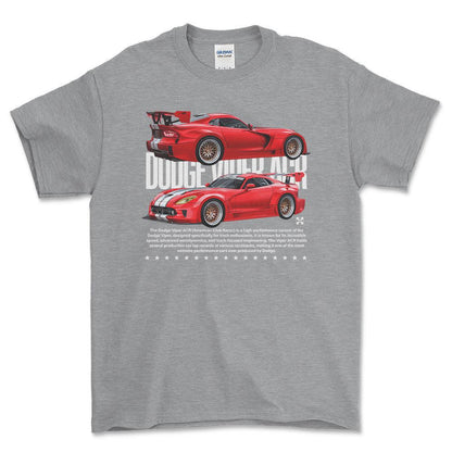 Dodge Viper - Unisex T-Shirt , Bomuld-Beklædning-Dodge-Grå Sport-S-Forside-Garage Culture Shop- garage - man cave - merchandise