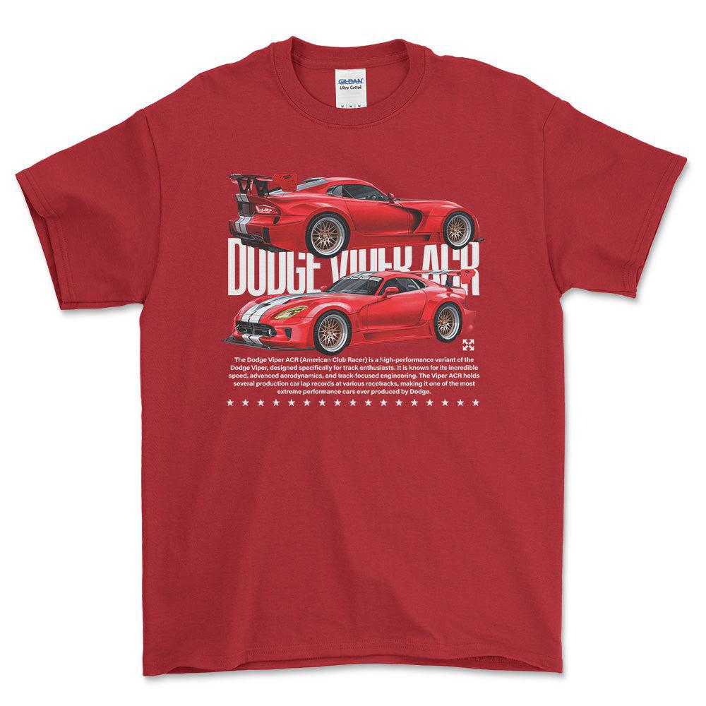 Dodge Viper - Unisex T-Shirt , Bomuld-Beklædning-Dodge-Rød-S-Forside-Garage Culture Shop- garage - man cave - merchandise