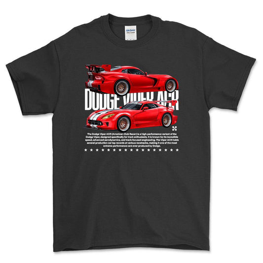 Dodge Viper - Unisex T-Shirt , Bomuld-Beklædning-Dodge-Sort-S-Forside-Garage Culture Shop- garage - man cave - merchandise